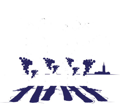 Logo Les Terres Bleues : échalas, grappes et clocher